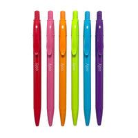 Bright Writers Colored Ink Retractable Ballpoint Pens - Set of 6