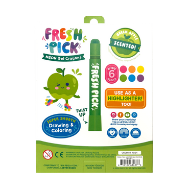 Ooly Fresh Pick 133-123 Apple Scented Gel Crayons