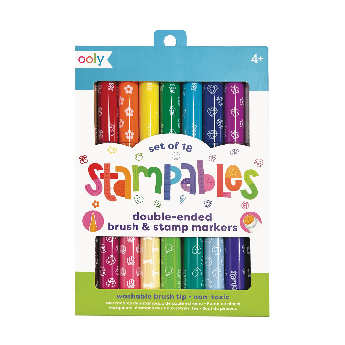 Ooly Stampables 130-122 Double-Ended Stamp & Brush Markers