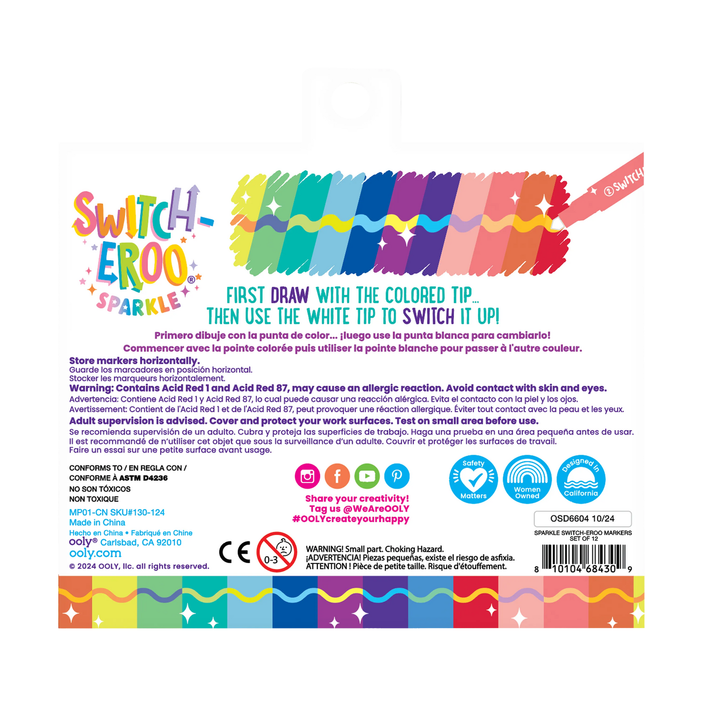 OOLY Switch-Eroo Sparkle Glittery Color Changing Markers