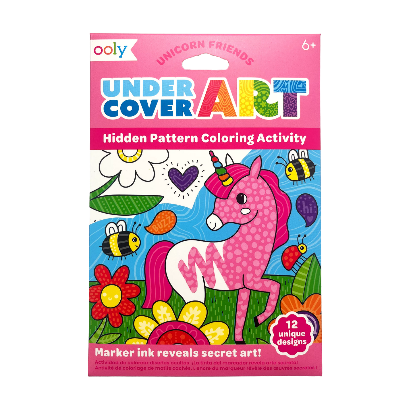 Ooly Unicorn Friends 161-116 Undercover Art Hidden Pattern Coloring Activity Art Cards