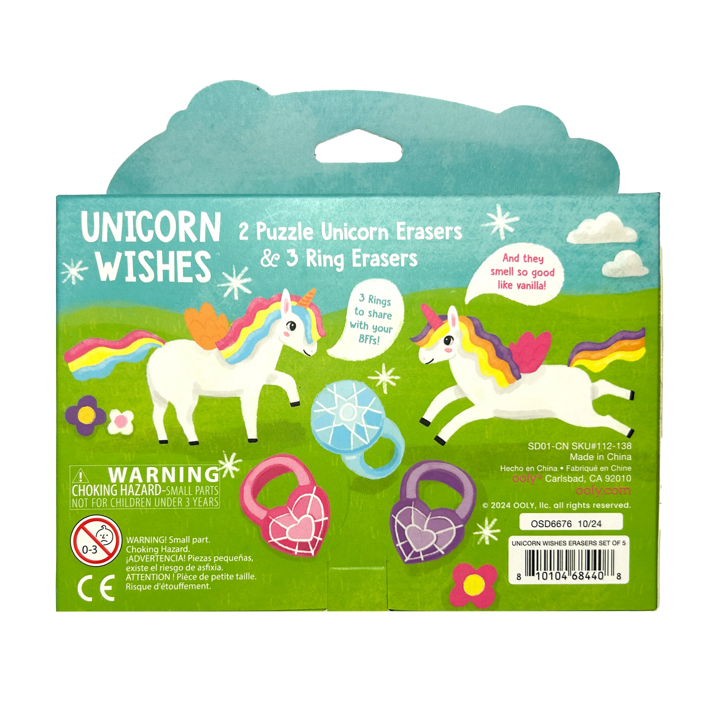 Ooly 112-138 Unicorn Wishes Scented Puzzle Erasers