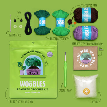 Woobles Ophelia the Monstera Plant Crochet Kit