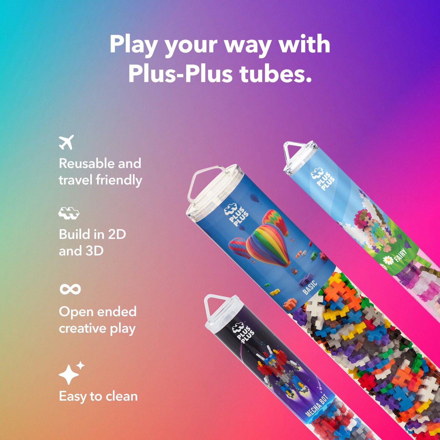 Plus Plus Tube 240 pc Neon Mix