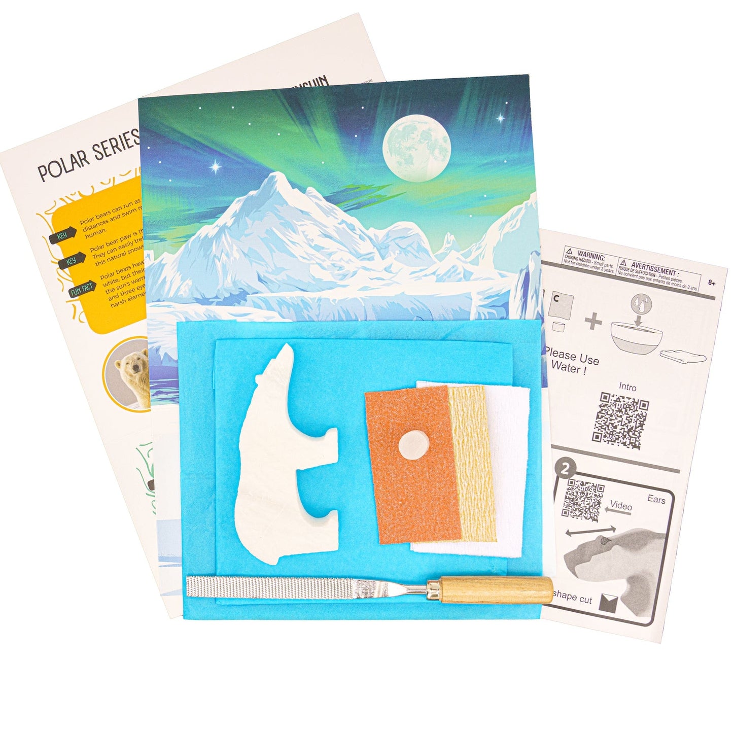Studio Stone Creative Polar Bear Alabaster Carving Kit