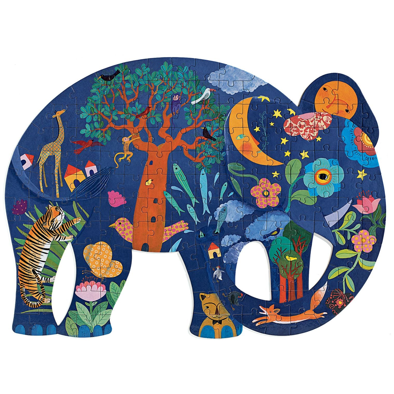 Puzz'art Elephant Shaped Jigsaw Puzzle | djeco | dj07652