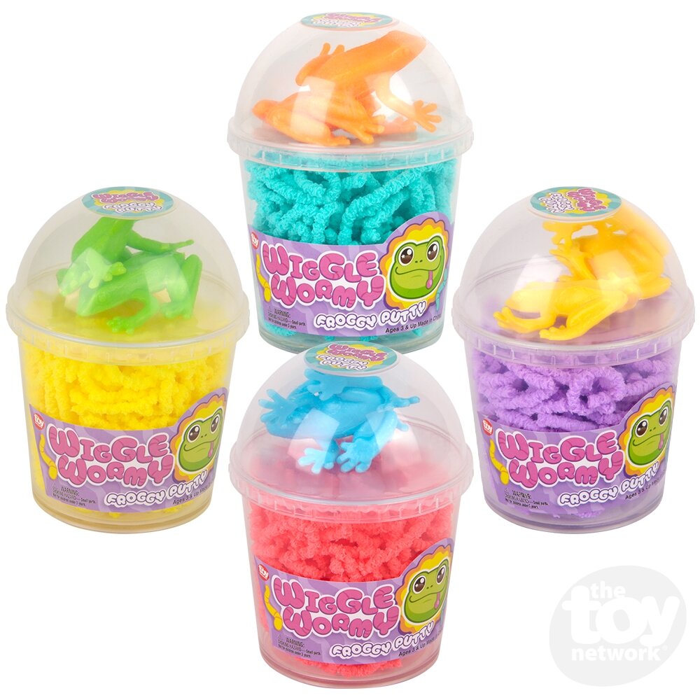 Toy Network 3.6" Wiggle Wormy Frog Putty (Random Color Assortment 1pc)