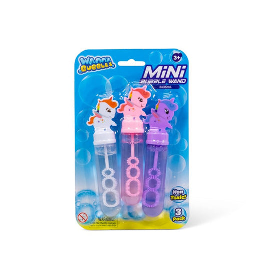 One For Fun 3PK UNICORN MINI BUBL WANDS