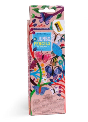 Eeboo Butterflies 6 Jumbo Double-Sided Pencils