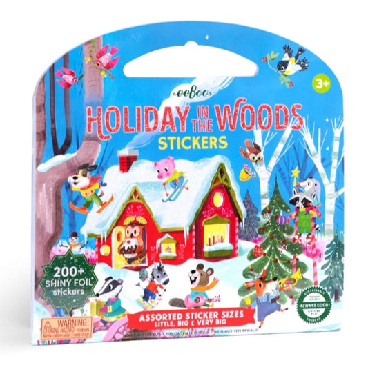 Eeboo Holiday in the Woods Shiny Sticker Book