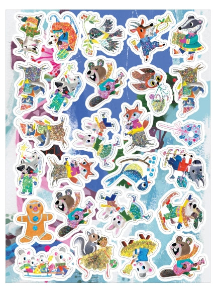 Eeboo Holiday in the Woods Shiny Sticker Book