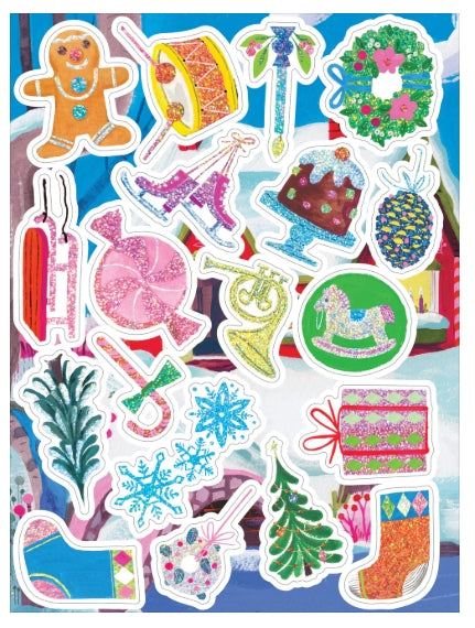 Eeboo Holiday in the Woods Shiny Sticker Book
