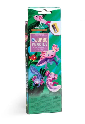 Eeboo Axolotl 6 Jumbo Double-Sided Pencils