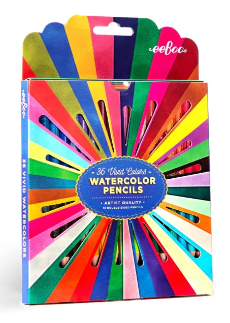 Eeboo 36 Rainbow Watercolor Pencils