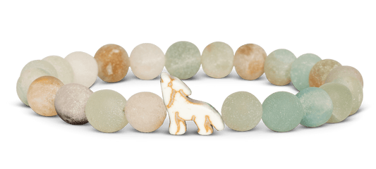 Fahlo The Scout Bracelet Wolf Woodland Sky Stone