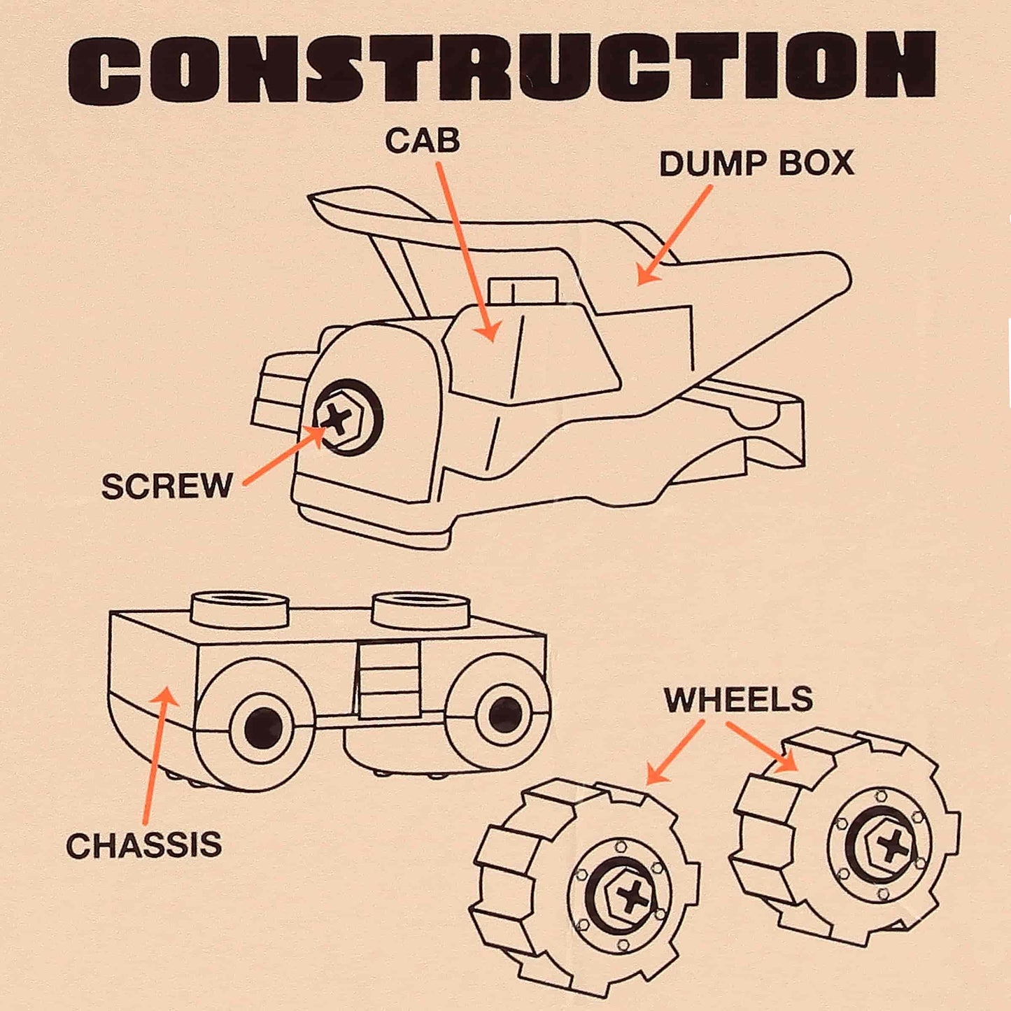 Aurora Plush® Toys - Wheatley™ - 8" Take-A-Part Dump Truck