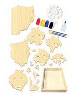 Get Stacked Paint & Puzzle Kit - Gray Wolf