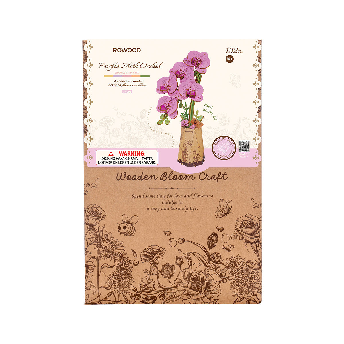 Robotime Purple Moth Orchid