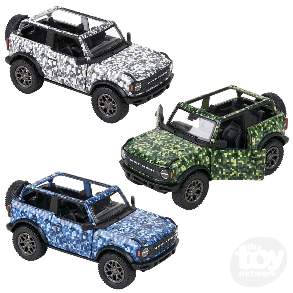 Toy Network 5" Diecast 2022 Ford Bronco Open Top Camo Print (Random Color Assortment 1pc)