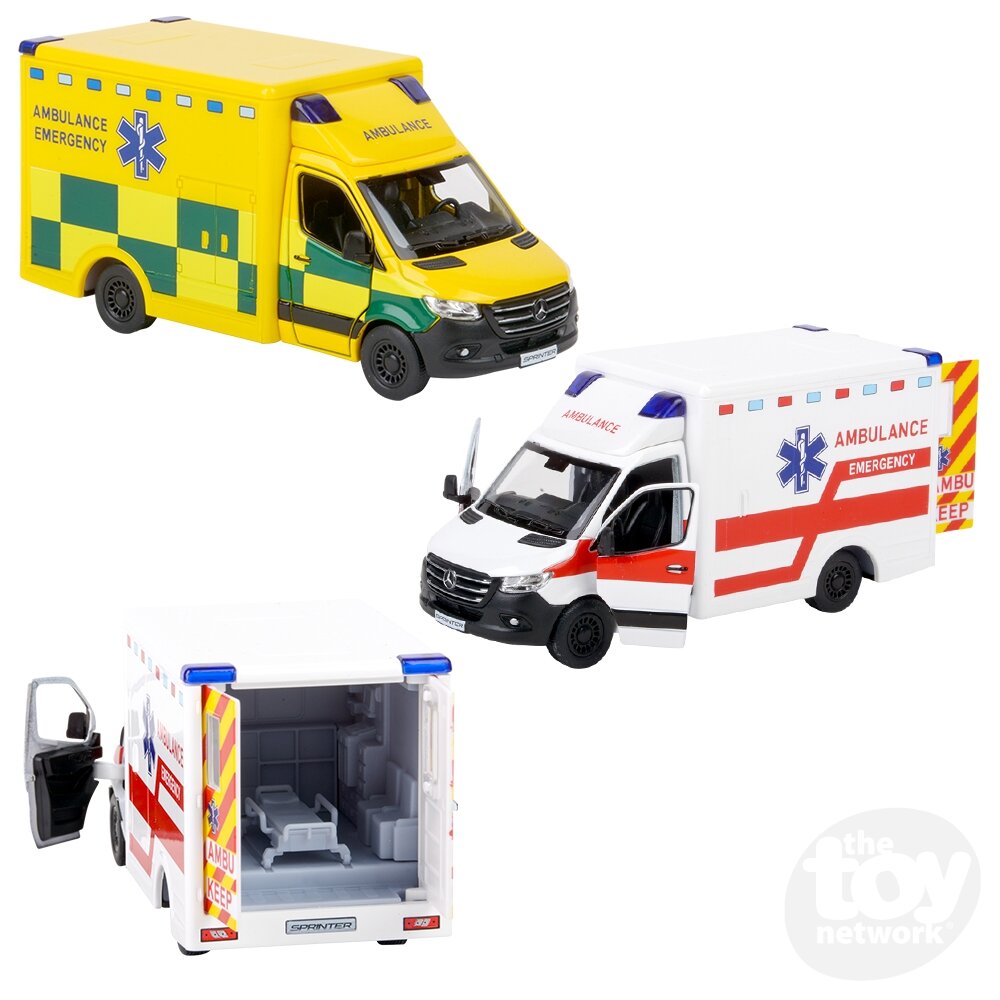 Toy Network 5" Diecast Mercedes-benz Sprinter Ambulance (Random Color Assortment 1pc)
