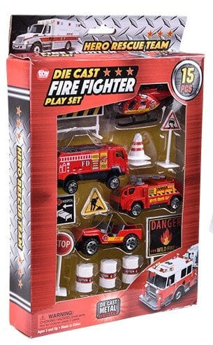Toy Network 15pc Die-cast Fire Fighter Play Set (Random Assortment 1 Box)