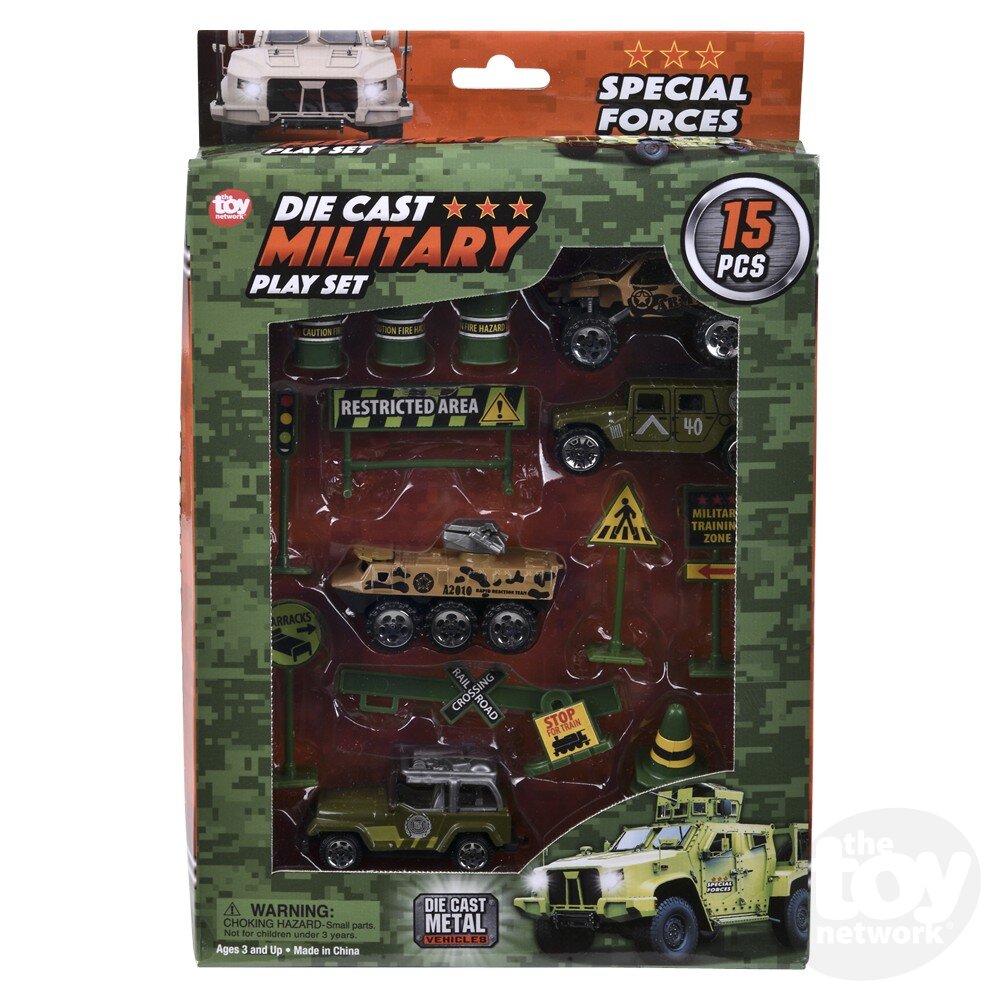Toy Network 15pc Die-cast Military Play Set (Random Assortment 1 Box)