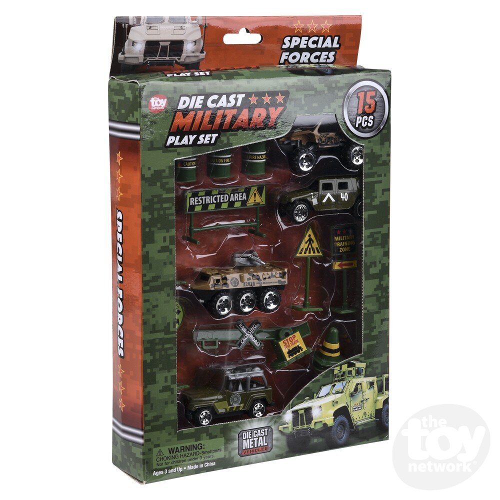 Toy Network 15pc Die-cast Military Play Set (Random Assortment 1 Box)