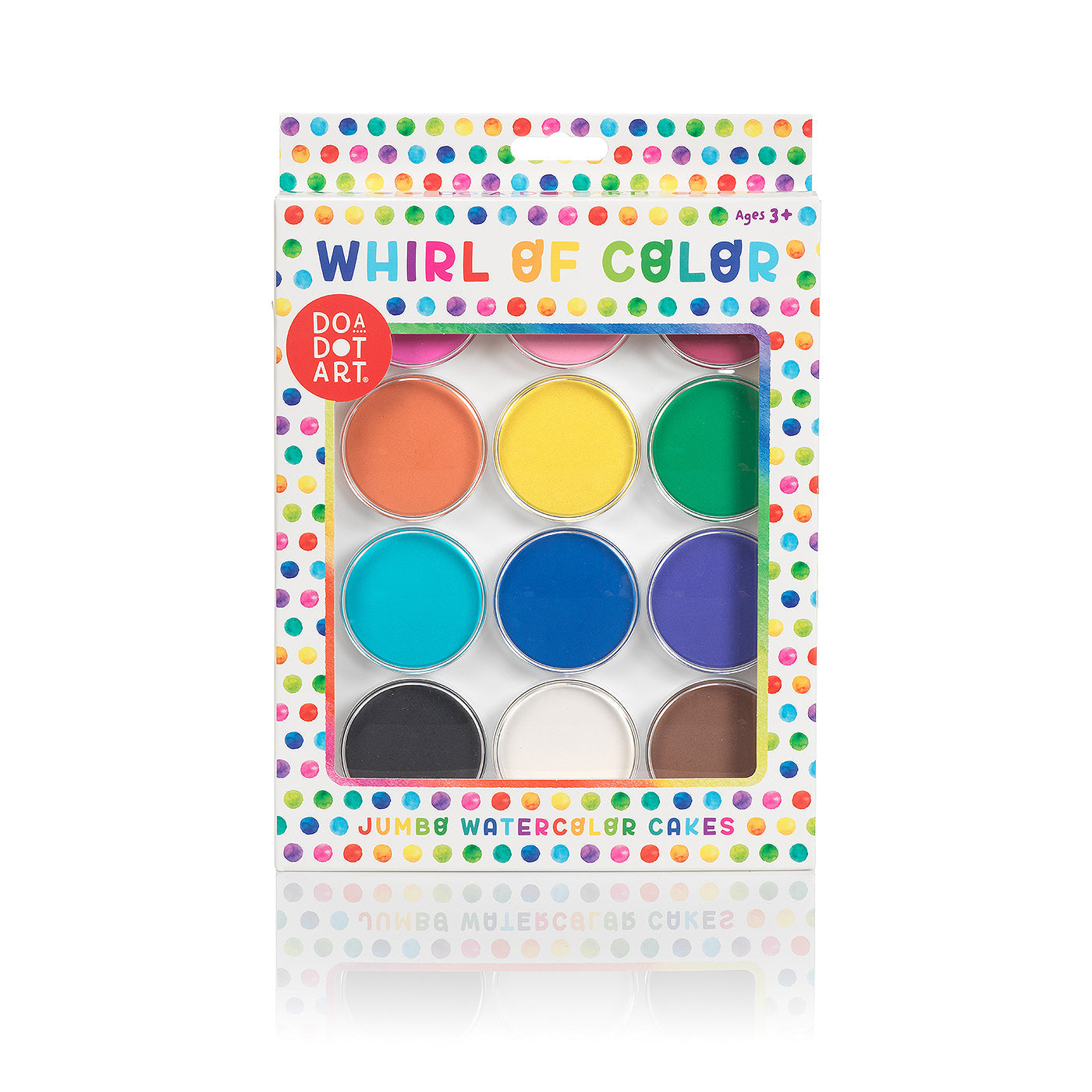 Do A Dot Art Whirl of Color Jumbo Watercolor Cakes Paint Set – 12 Colors