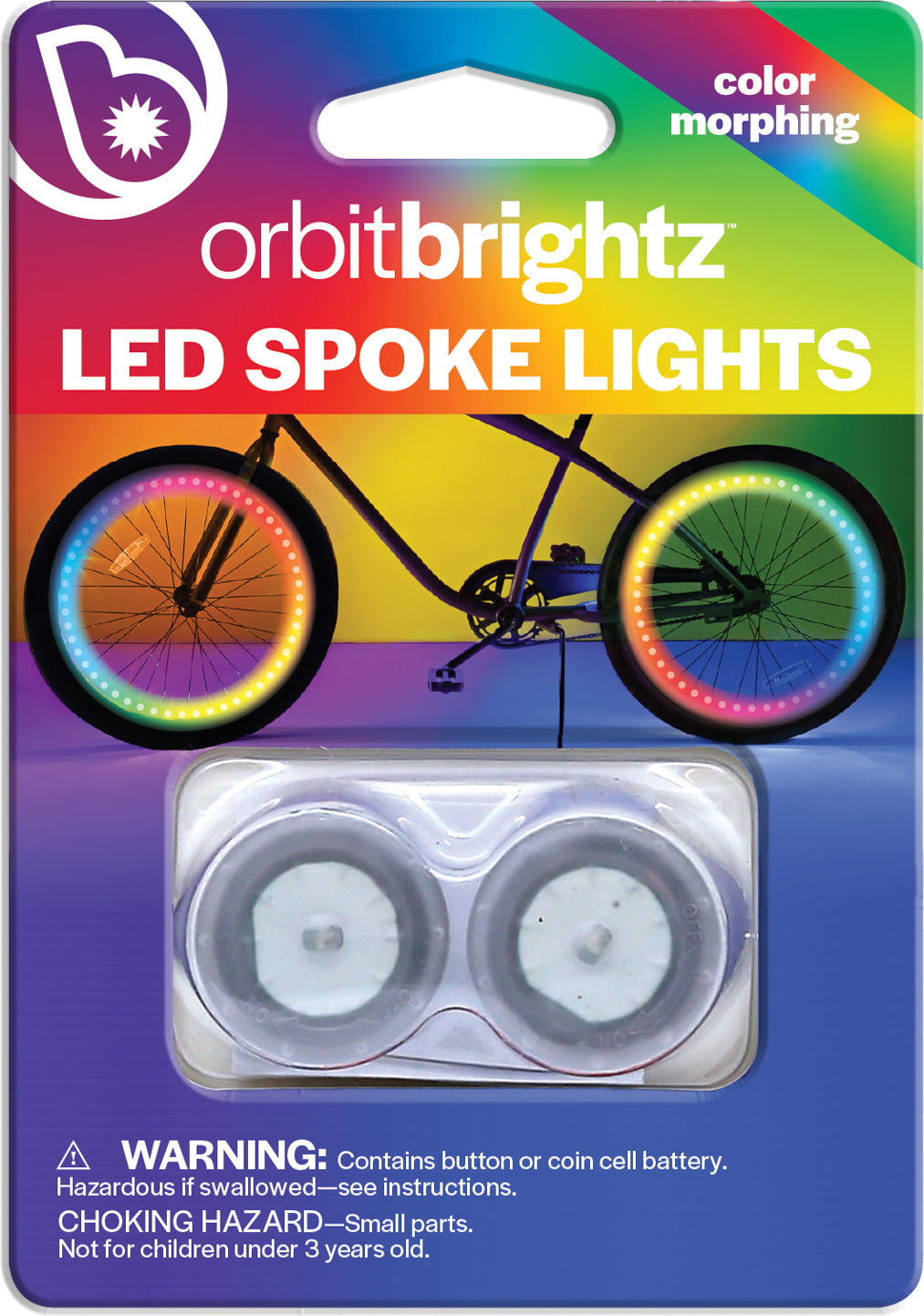 Orbit Brightz Color Morphing LED Bicycle Spoke Charms, 2pk