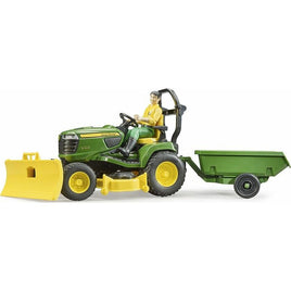 Bruder John Deere Lawn Tractor with Trailer & Gardener 09824