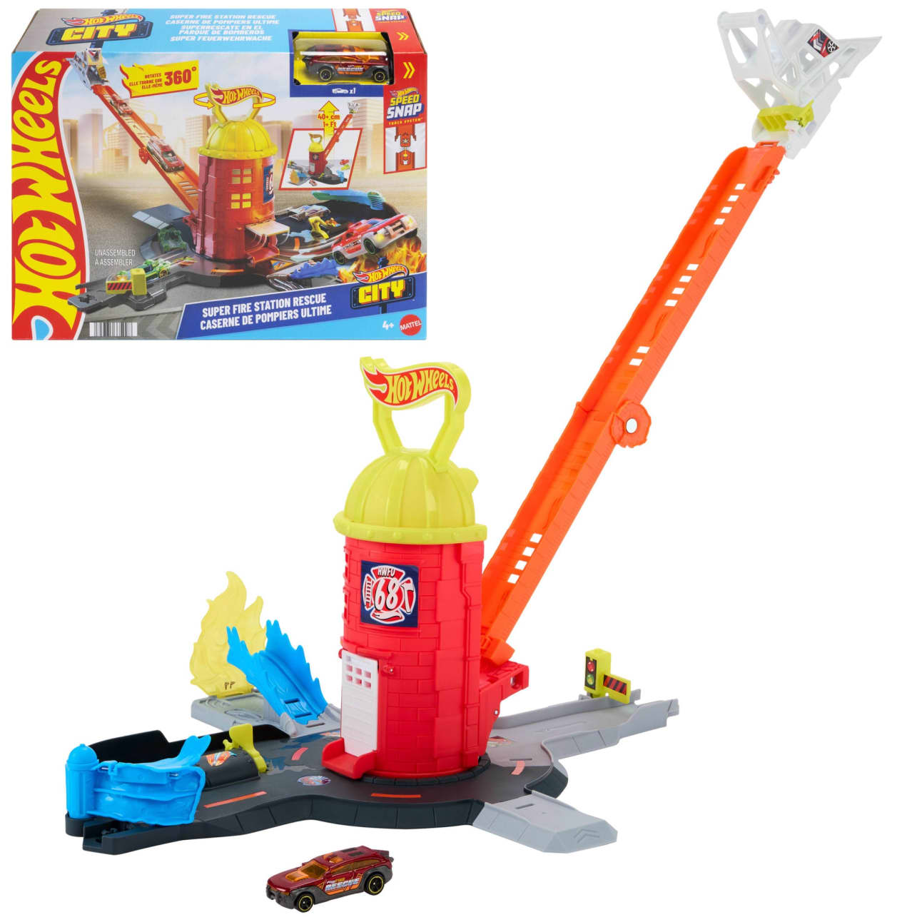 Mattel Hot Wheels City Super Fire Station Rescue Playset