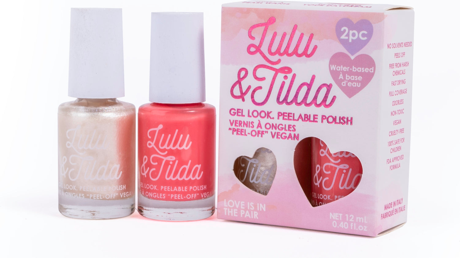 Love Is In The Pair Set, Peelable Nail Polish, 2pc