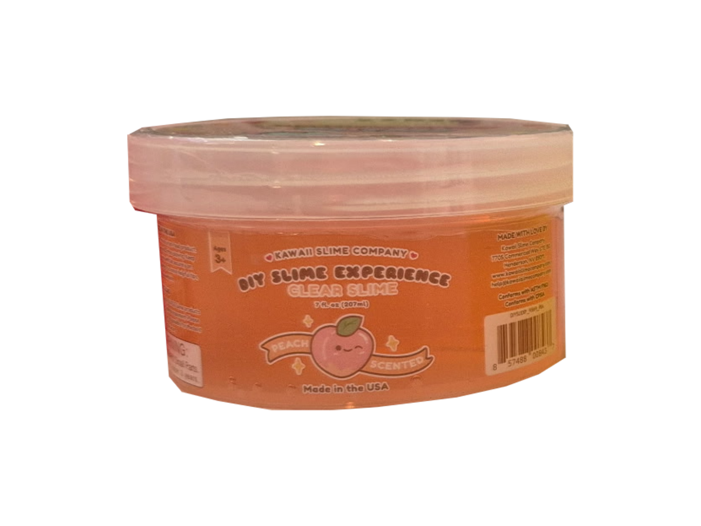 Kawaii Slime Clear Slime Peach