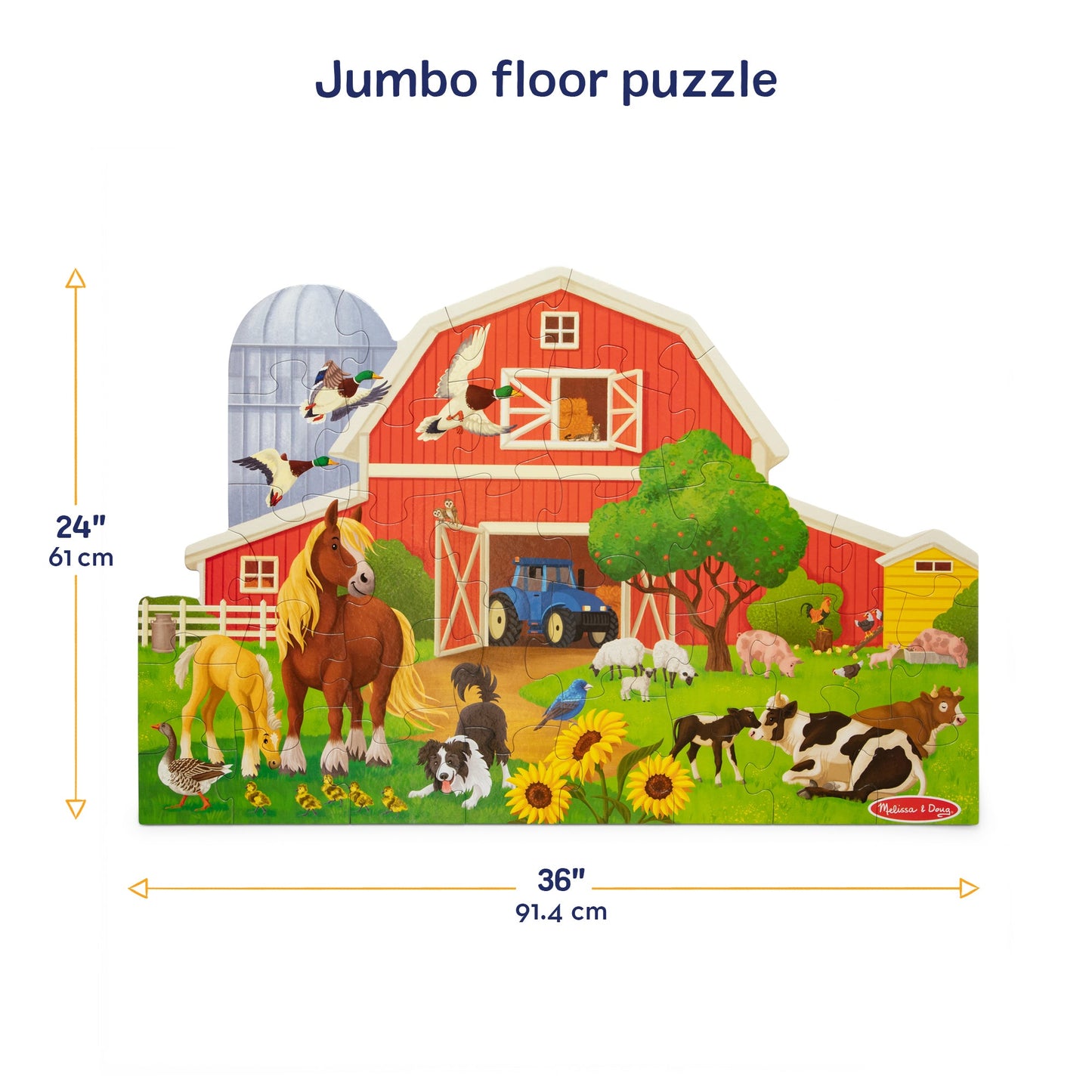 Melissa & Doug Busy Barn Shaped Floor Puzzle - 32 Pieces