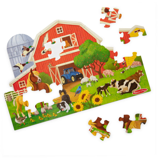 Melissa & Doug Busy Barn Shaped Floor Puzzle - 32 Pieces