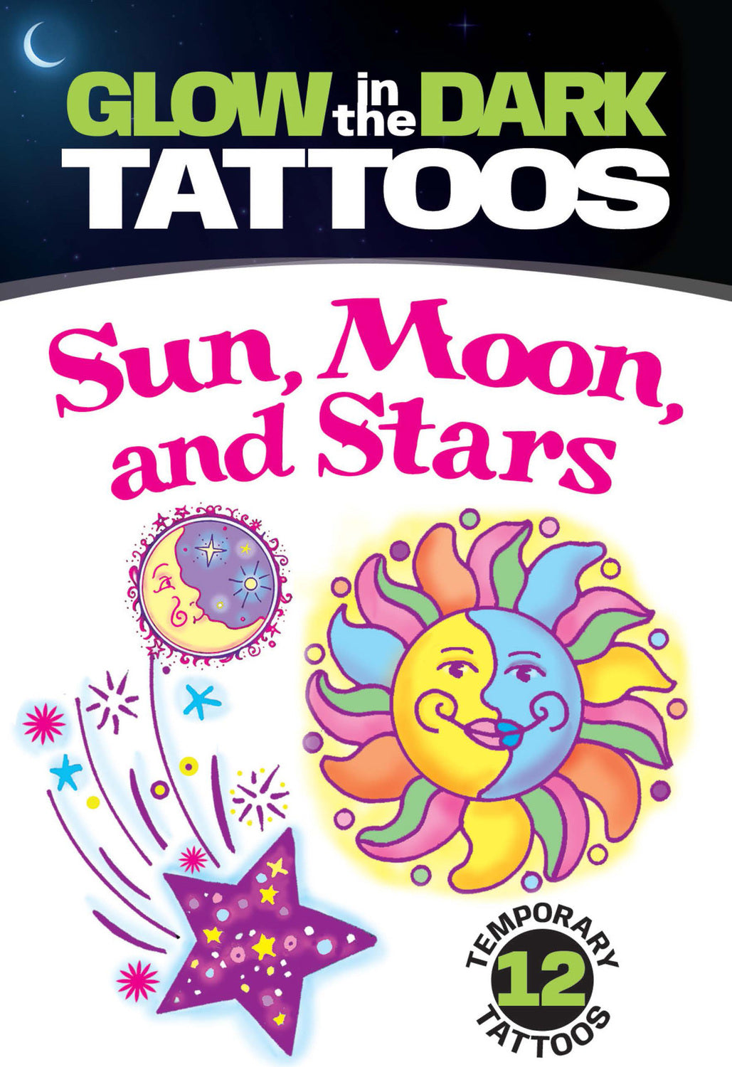 Glow-in-the-Dark Tattoos: Sun, Moon, and Stars