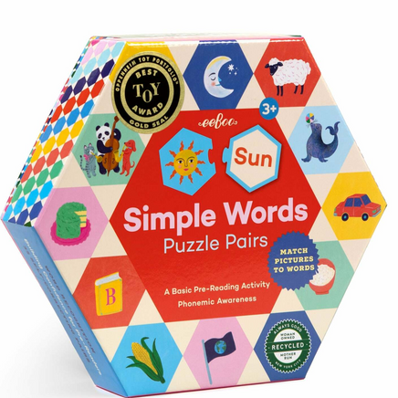 Simple Words Hexagon Puzzle Pairs