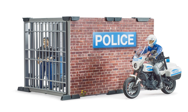 Bruder 62732 bworld Police Station with Police Motorcycle