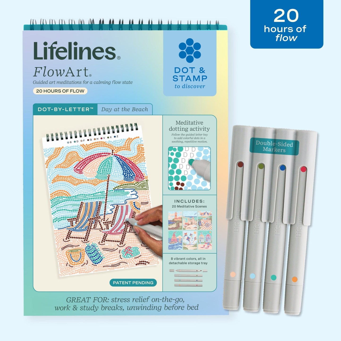 Lifelines FlowArt® - Dot-By-Letter, Day at the Beach