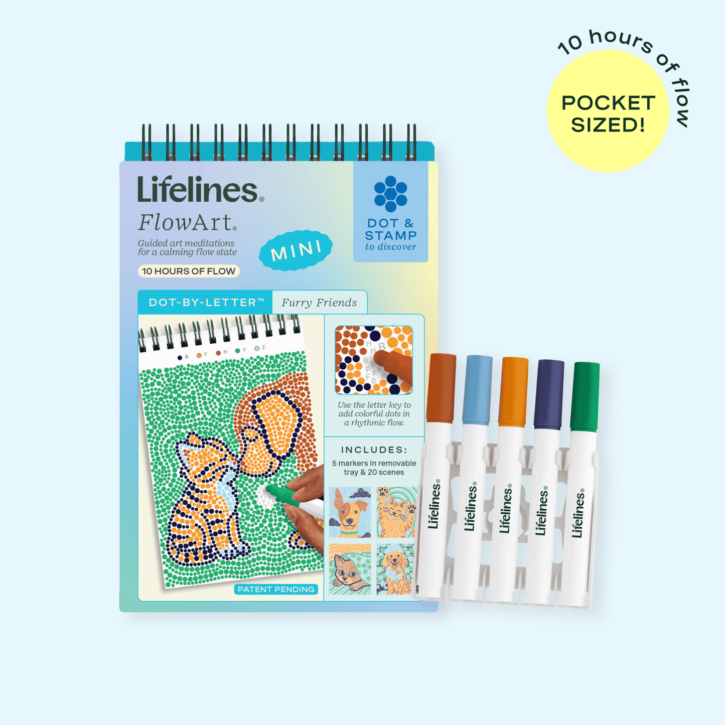 LifeLines FlowArt® Mini - Dot-by-Letter Furry Friends