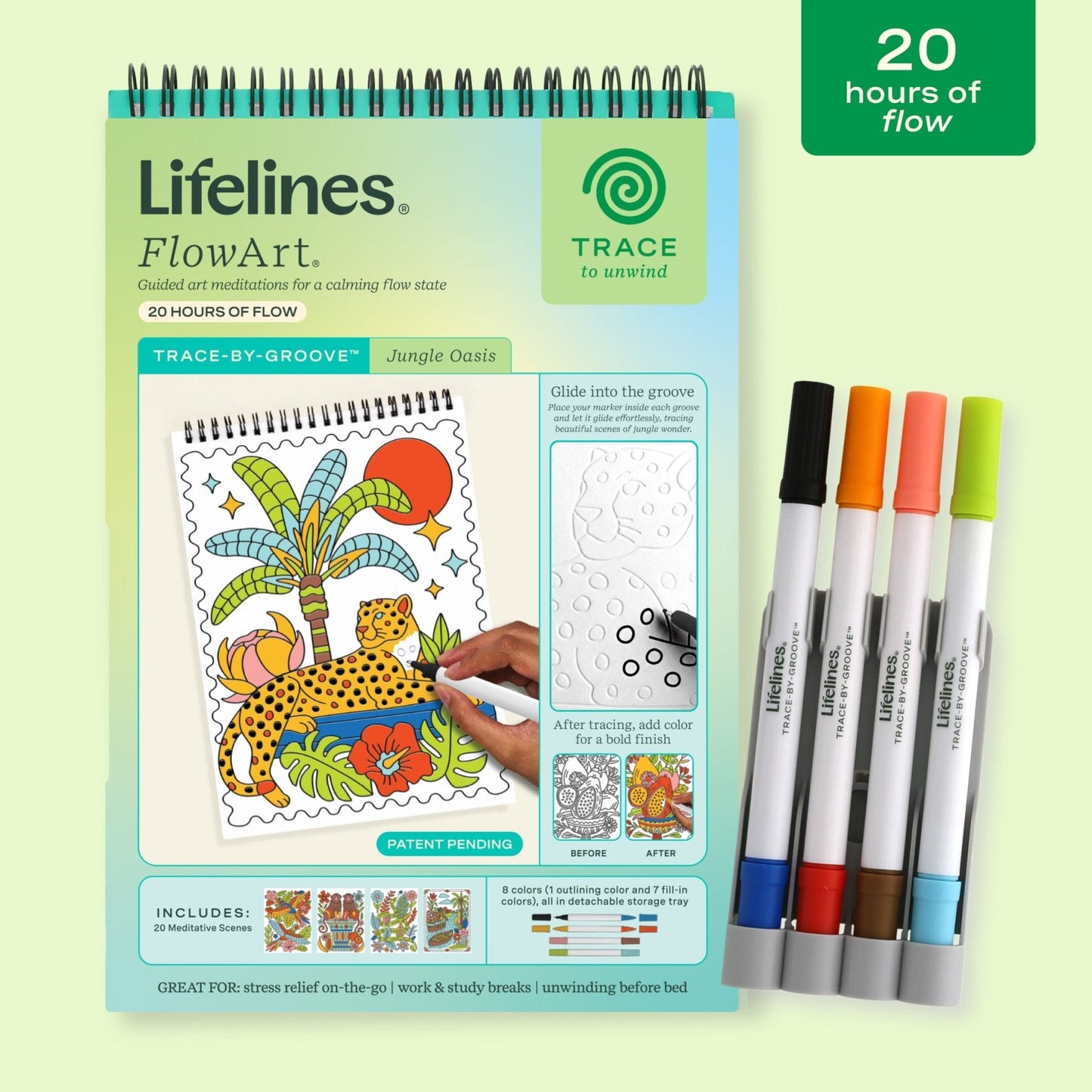 LifeLines FlowArt® - Trace-By-Groove, Jungle Oasis
