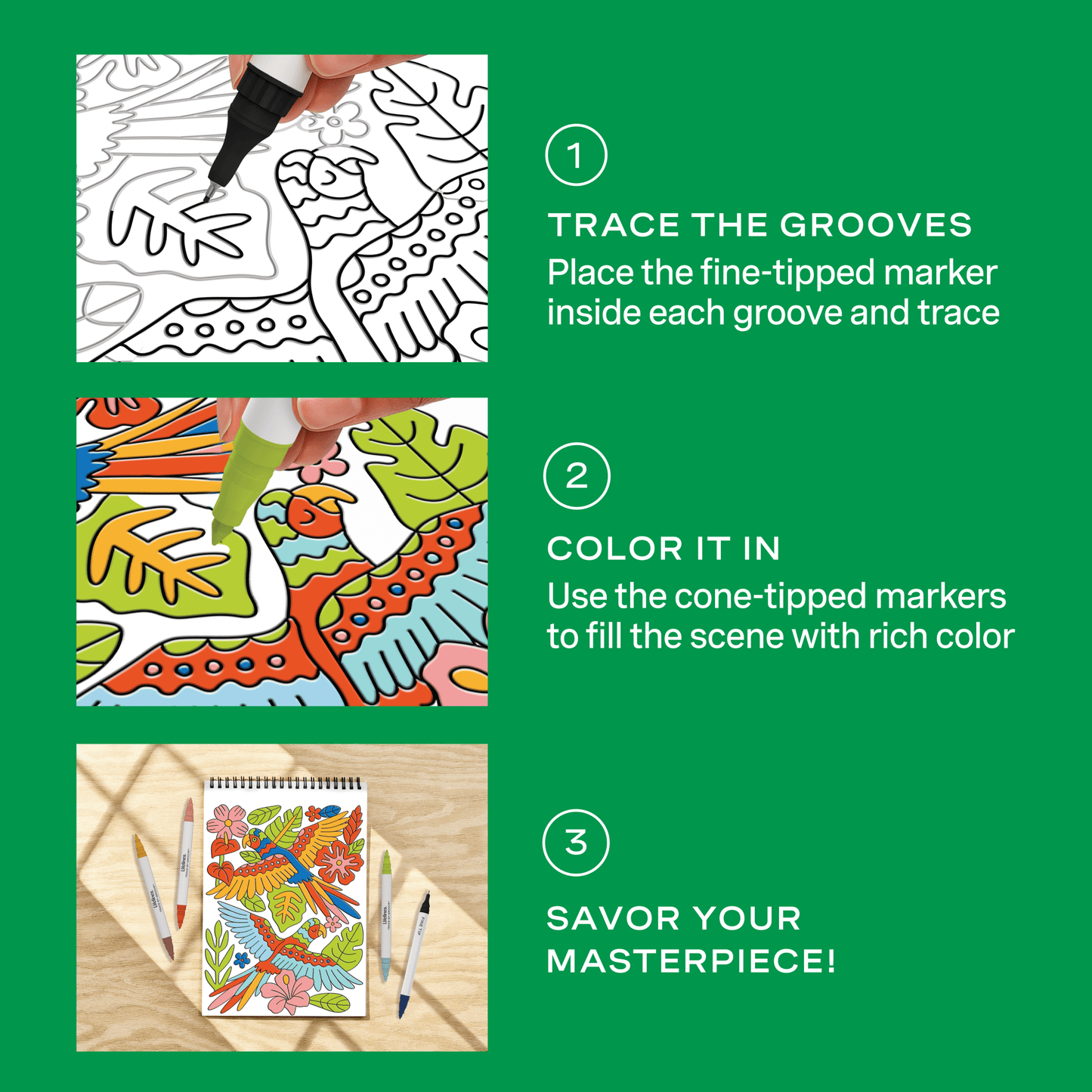 LifeLines FlowArt® - Trace-By-Groove, Jungle Oasis