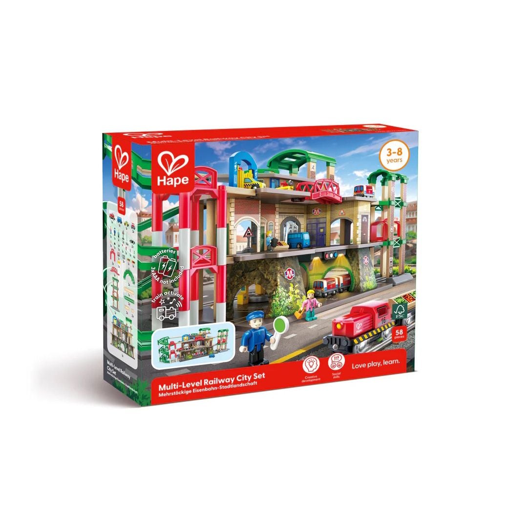 Hape Multi-Level Railway City Set