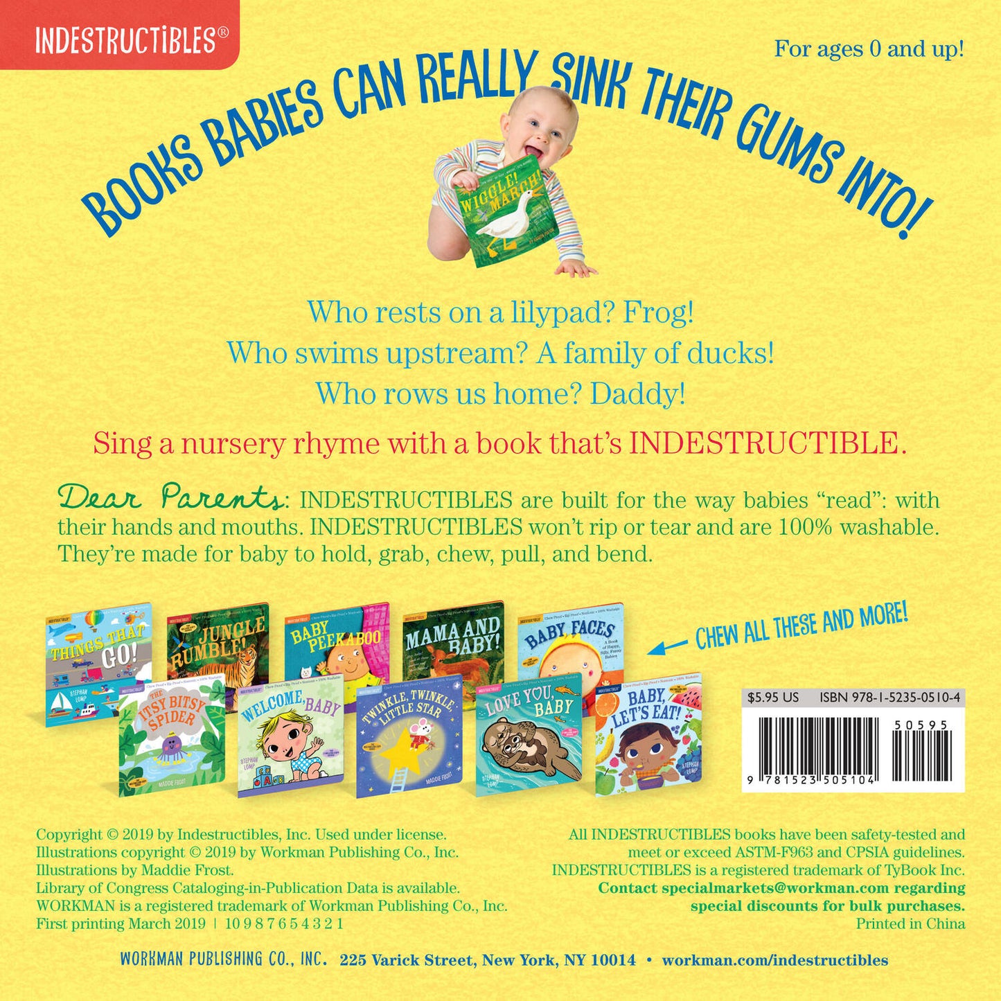 Indestructibles: Row, Row, Row Your Boat: Chew Proof · Rip Proof · Nontoxic · 100% Washable (Book for Babies, Newborn Books, Safe to Chew)