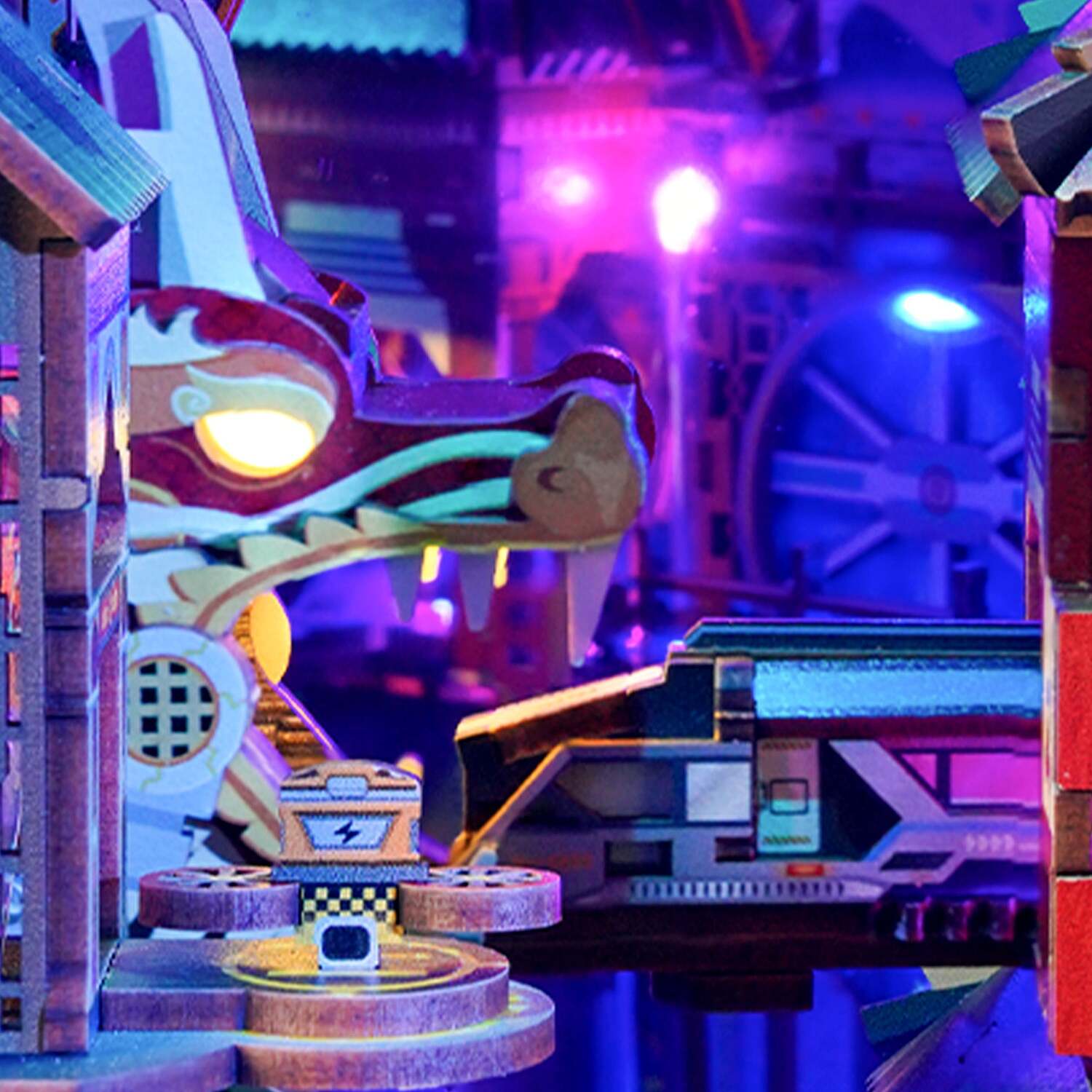 DIY Bookend Puzzle: Cyber City