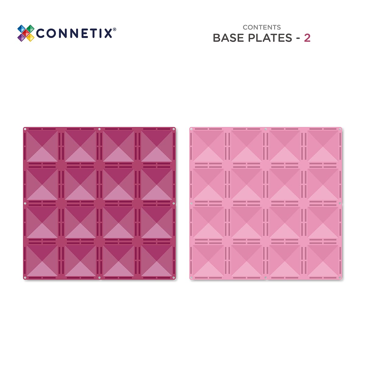 Connetix Base Plate Pink And Berry 2pc