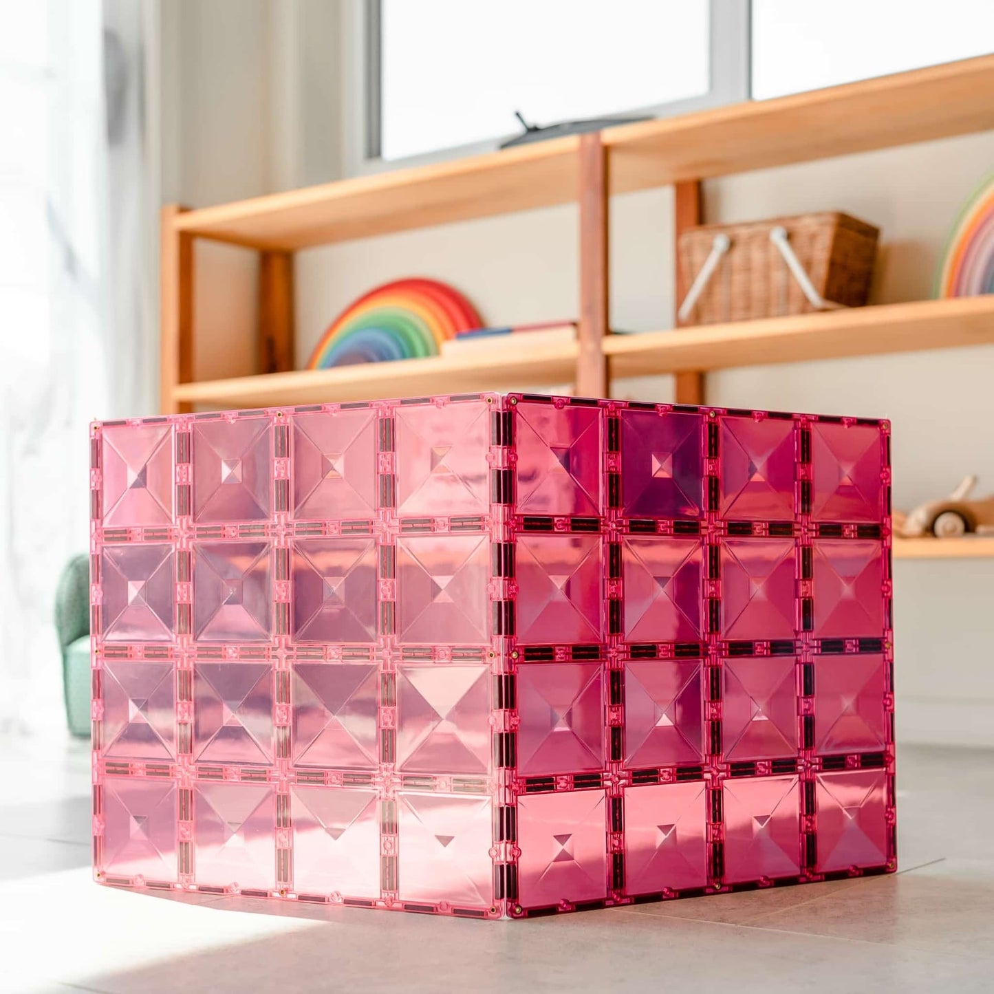 Connetix Base Plate Pink And Berry 2pc