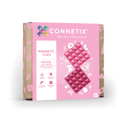 Connetix Base Plate Pink And Berry 2pc