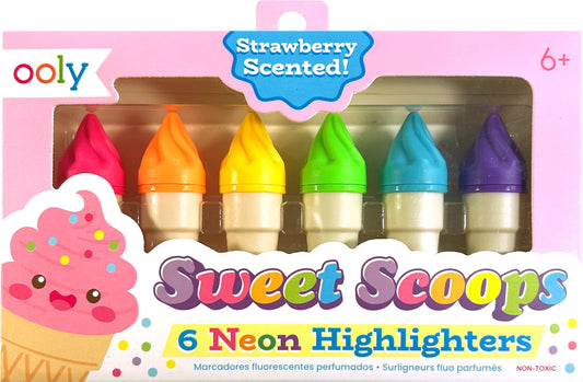 Sweet Scoops Scented Neon Highlighters - Set of 6
