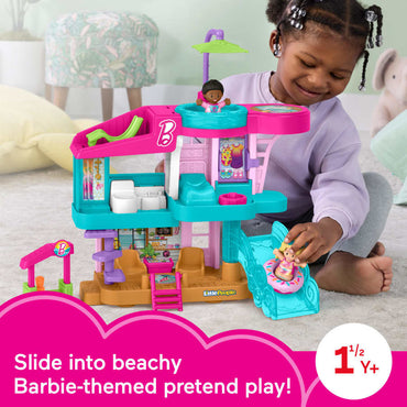 Fisher Price Little People Barbie Beach House Toddler Playset With Figures & Accessories